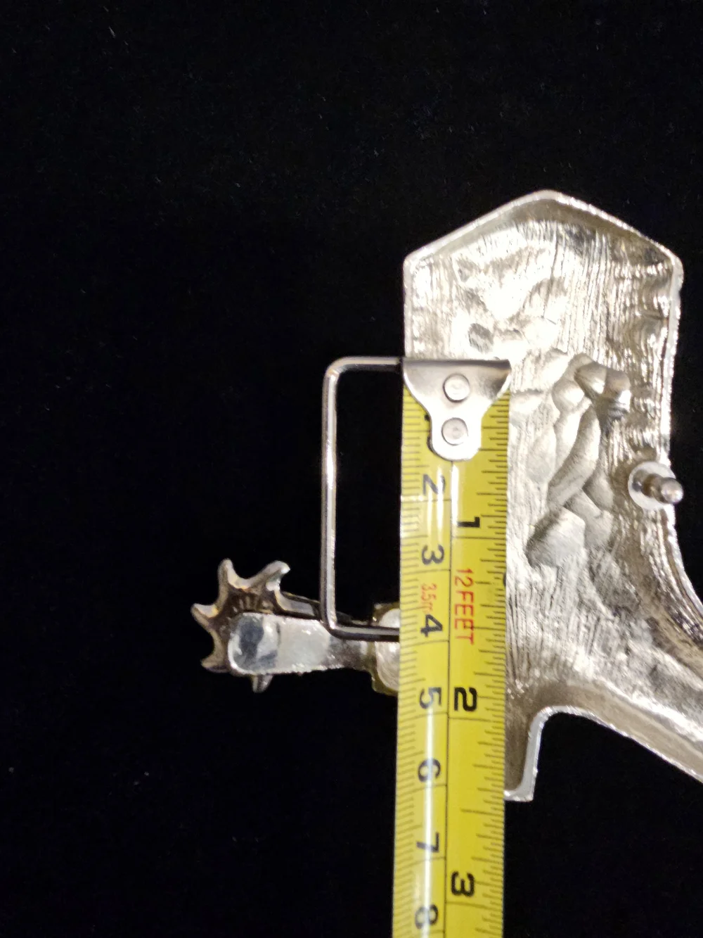 Rhinestone Cowboy Boot Belt Buckle Silver Western Cowgirl Rowel Bling Star